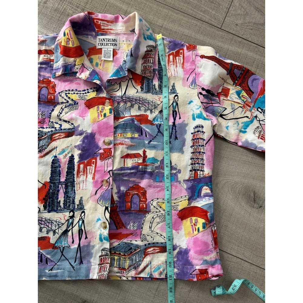 Tantrums Collection Colorful City Print Cotton Jacket Small - Picture 7 of 9